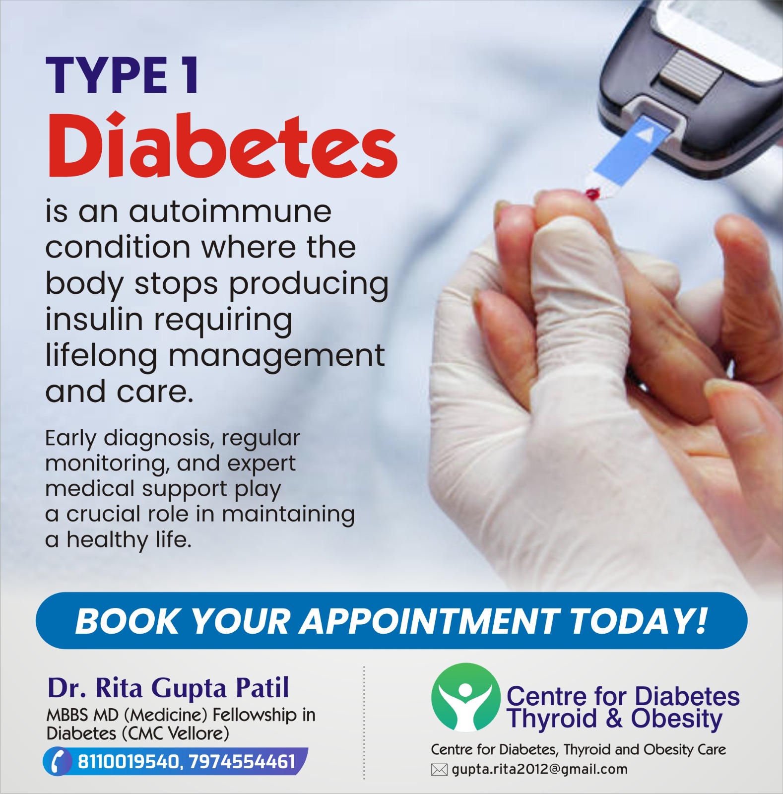 best doctors for Type 1 diabetes treatment in Indore