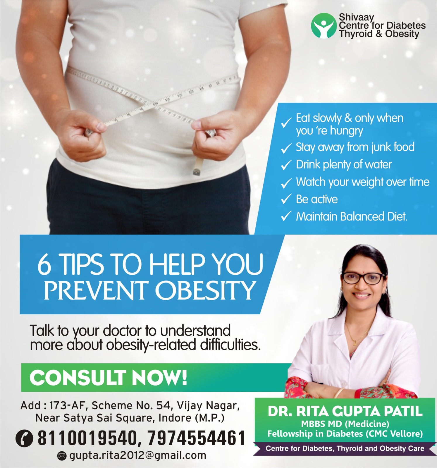 Best Doctor For Obesity Treatment in Dhar, 8110019540